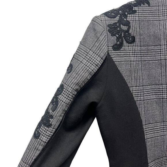Jonathan Simkhai Wool Plaid Jacket Black and White Size 2 - Picture 8 of 10